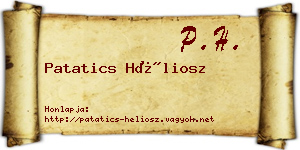 Patatics Héliosz névjegykártya